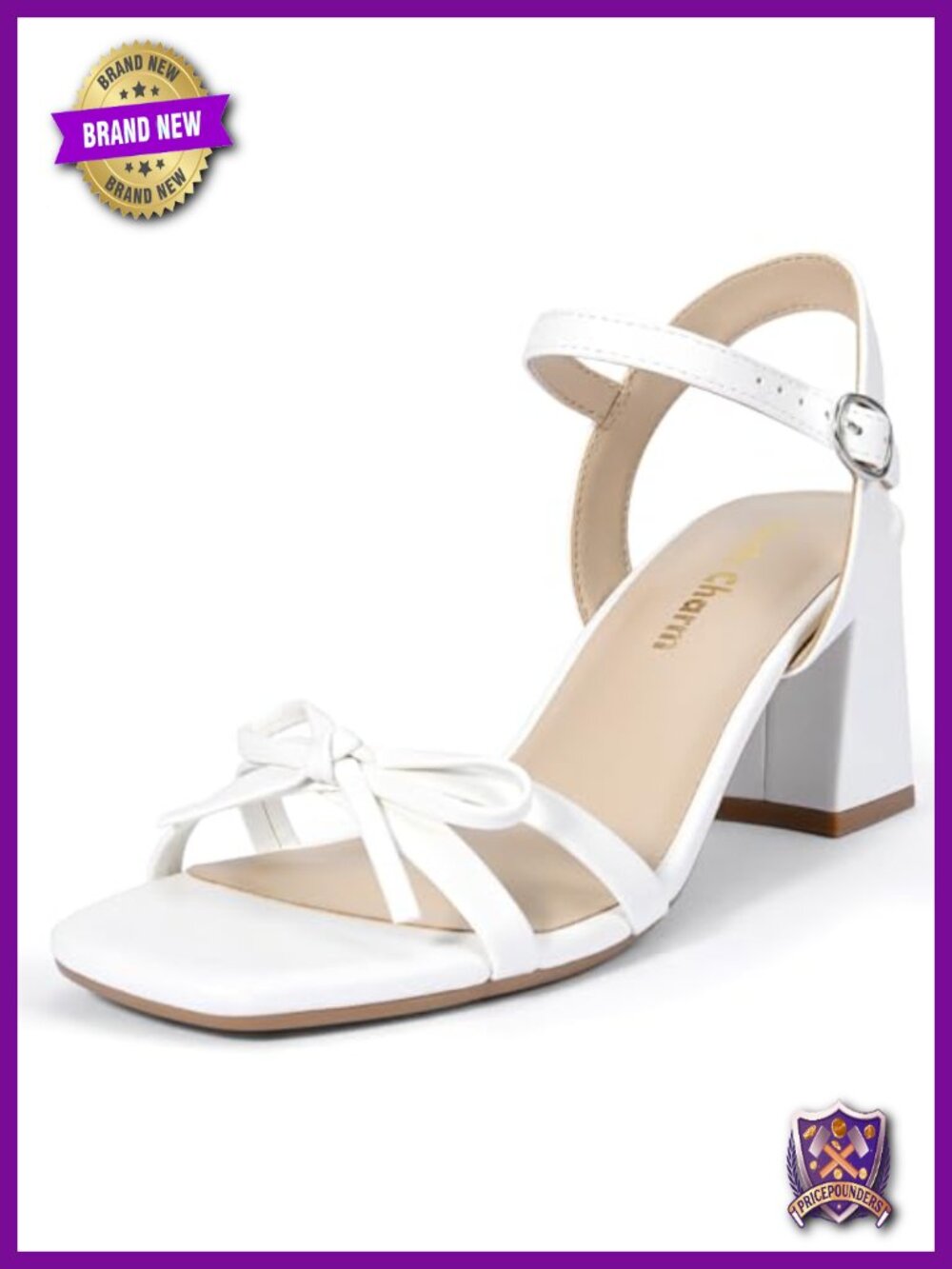 Strappy Chunky Block Heeled Sandals 2.76 Inch Open Toe Square Toe Ankle Strap